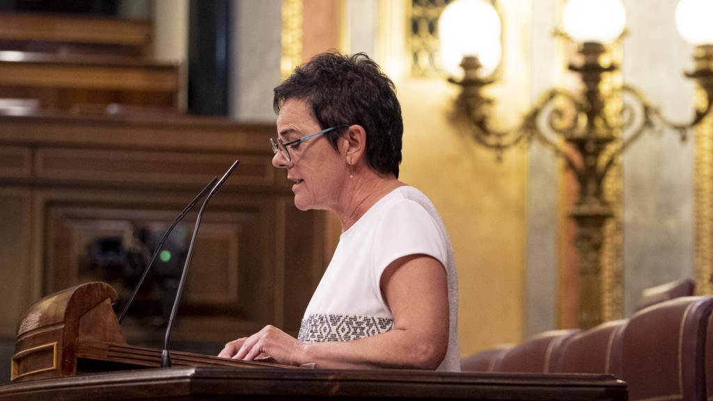 La portavoz de EH Bildu, Mertxe Aizpurua, durante su intervención en el Debate sobre el estado de la Nación.