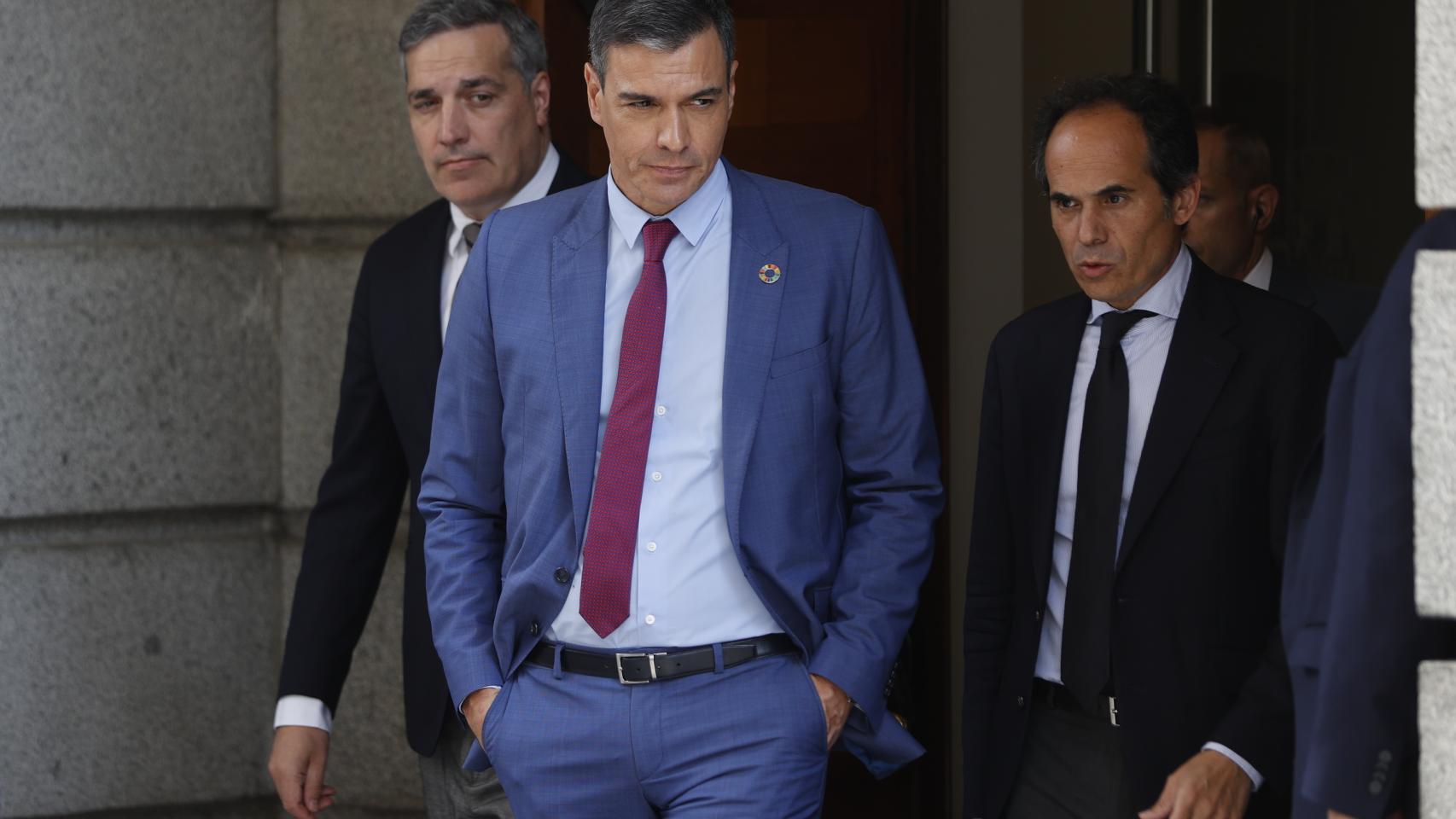 Pedro Sánchez, presidente del Gobierno, sale del Congreso tras el Debate sobre el estado de la Nación.