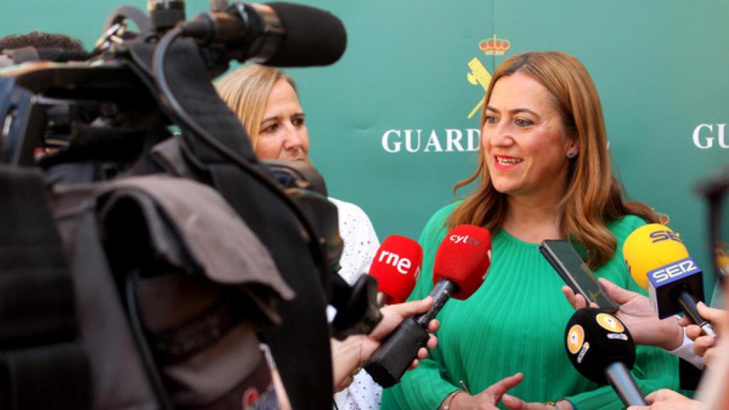 La delegada del Gobierno en Castilla y León, Virginia Barcones, en el acto de bienvenida a los guardia civiles