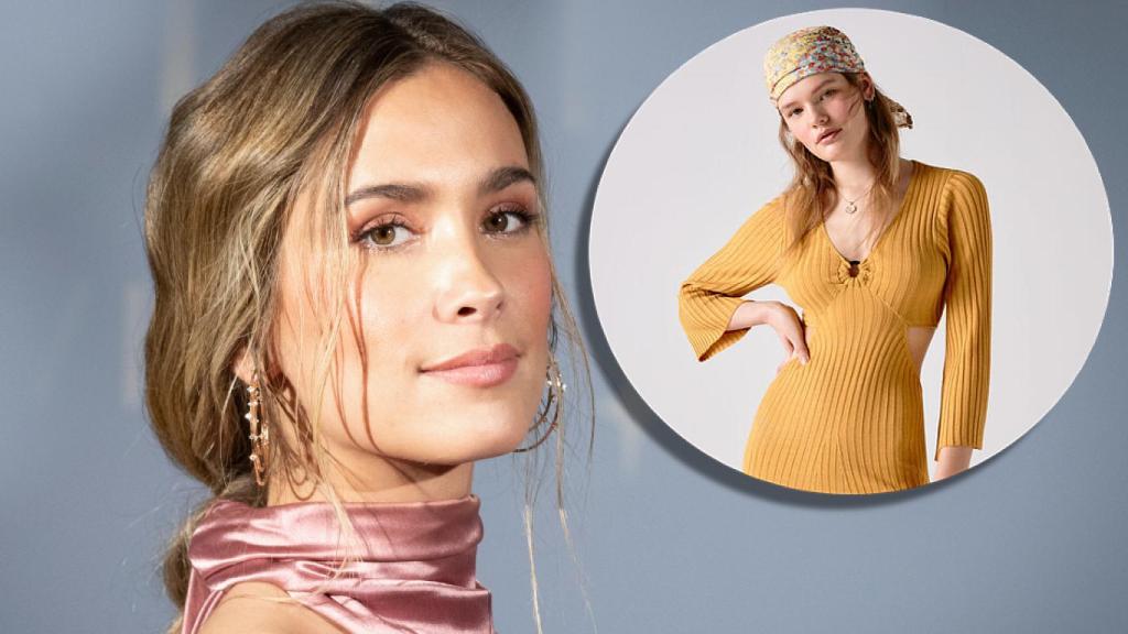 María Pombo y su vestido de High Spirits en un montaje de JALEOS.