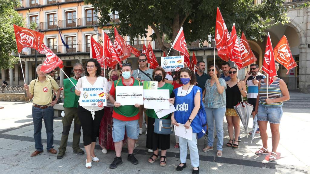 Protesta de los trabajadores penitenciarios en Toledo. / Foto: Óscar Huertas.