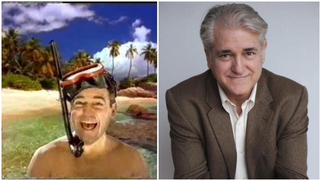 Pepe Frías, en el famoso anuncio de televisión de los 90; y Pepe Frías ahora.