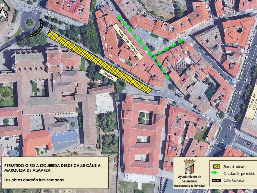 Corte de tráfico en la calle Rosario