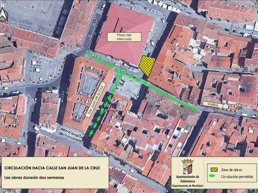 Corte de tráfico en la Plaza Mercado