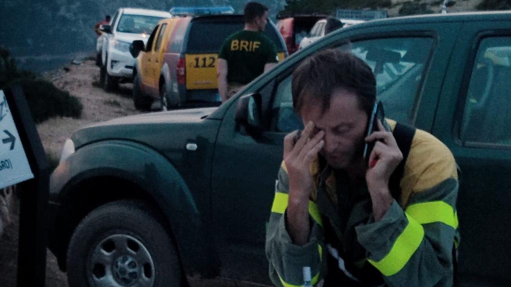 Brif trabajando en el incendio de Monsagro