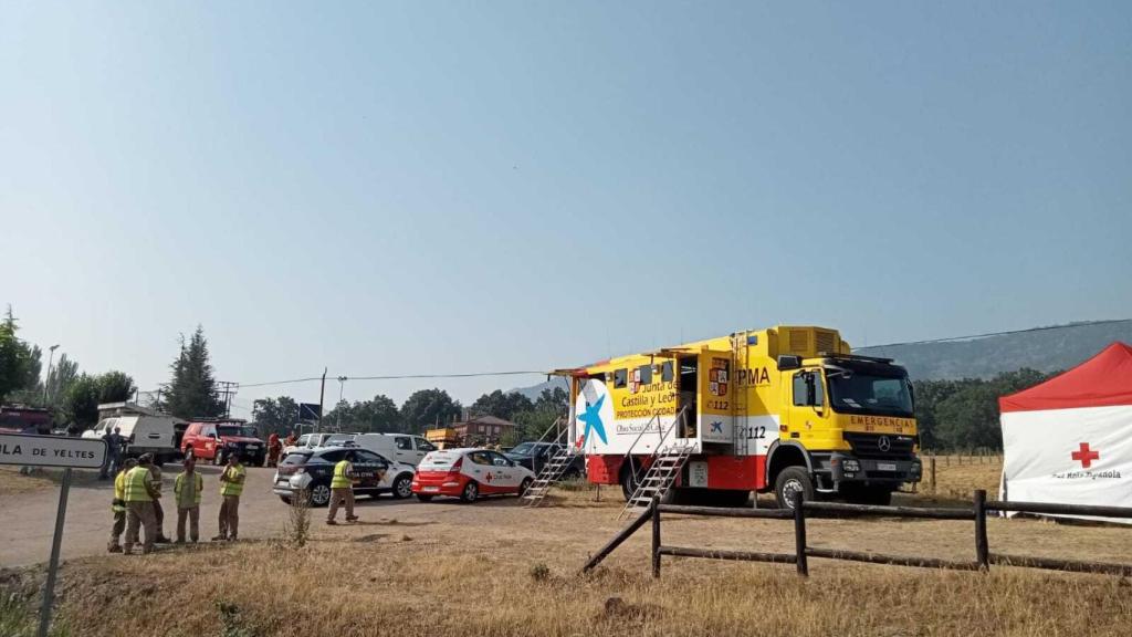 Foto sacada del Twitter del 112: La Unidad de Apoyo Logístico de Protección Civil en Ciudad Rodrigo