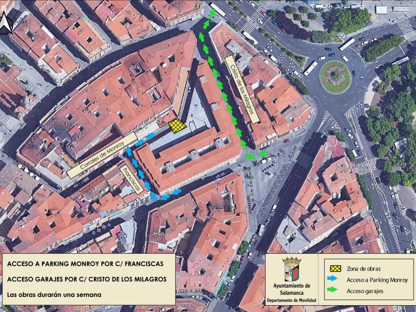 Corte de la calle Monroy por obras