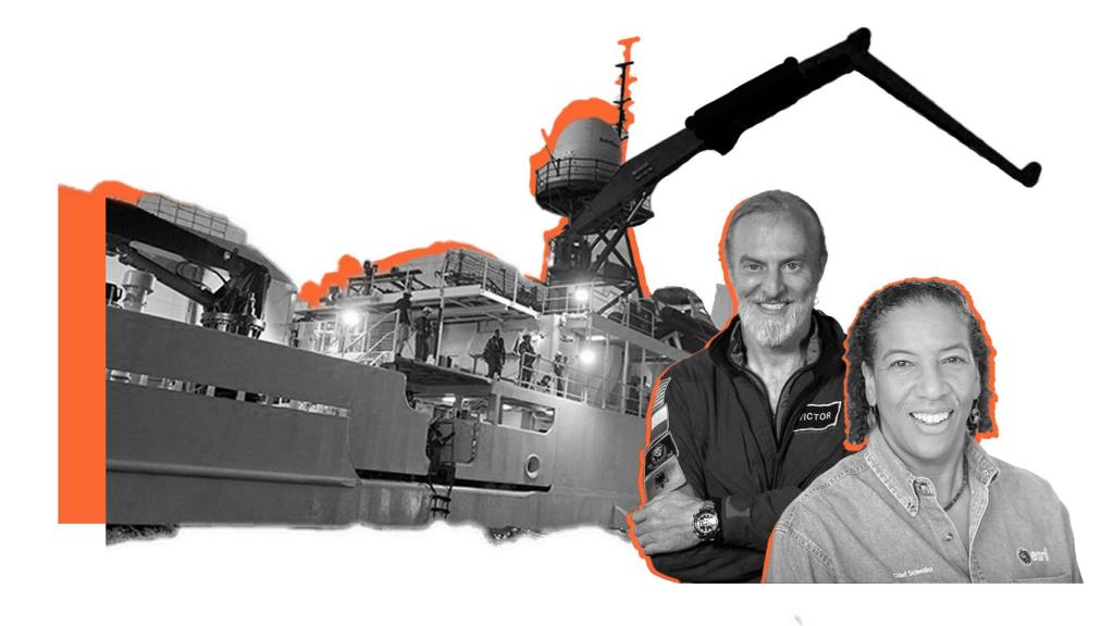 Dawn Wright y Victor Vescoso junto al sumergible 'Limiting Factor'.