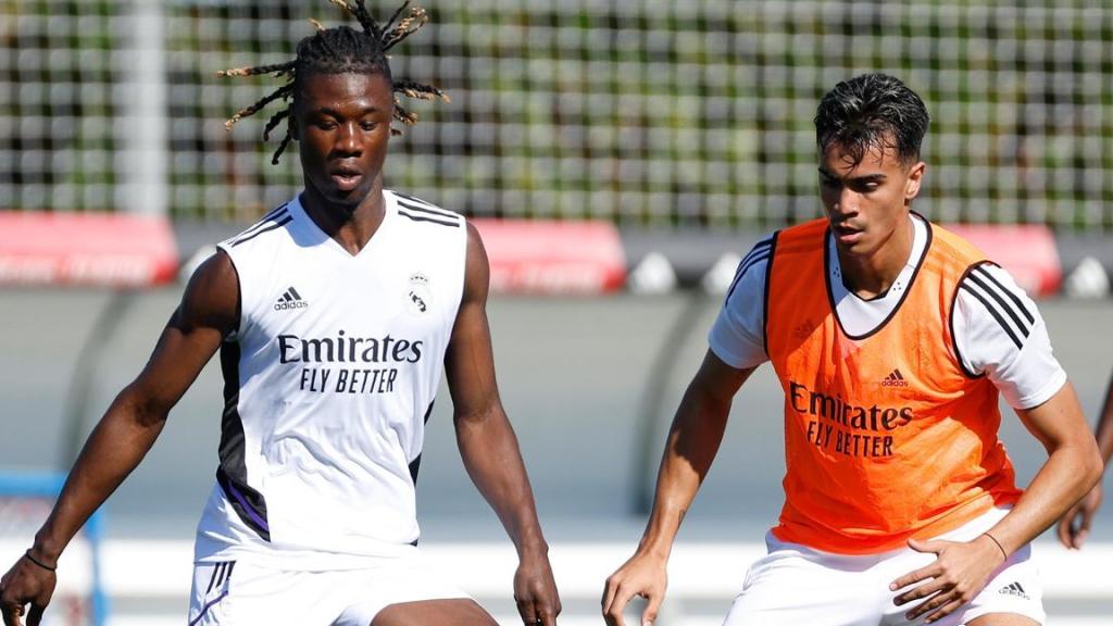 Camavinga y Reinier, en un entrenamiento del Real Madrid