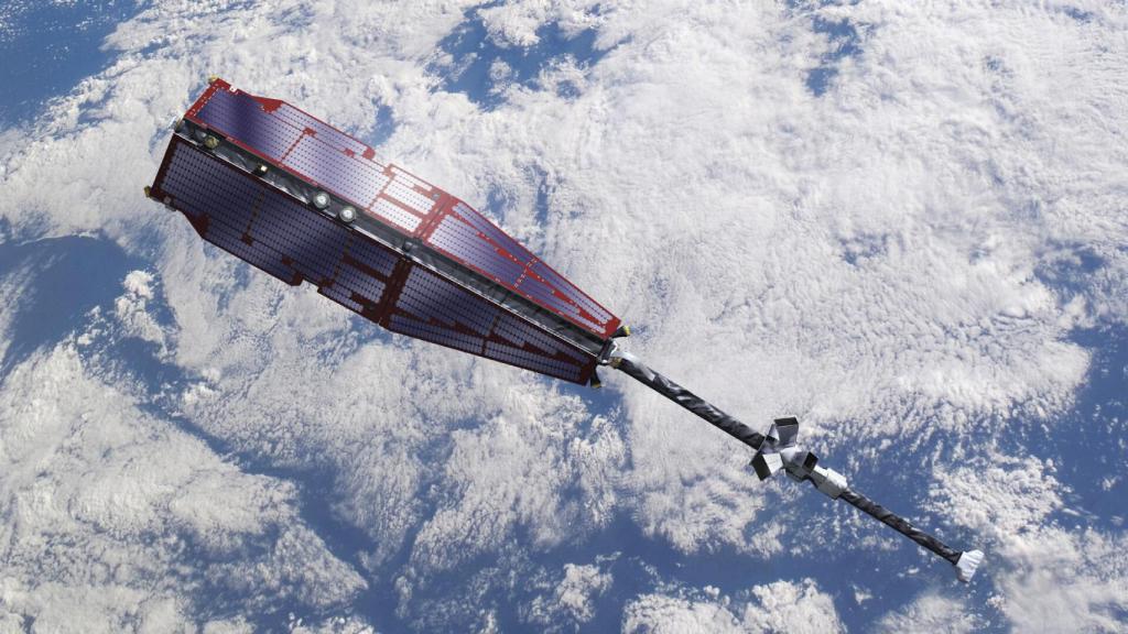 Una representación de un satélite Swarm, a los que pertenece Alpha.