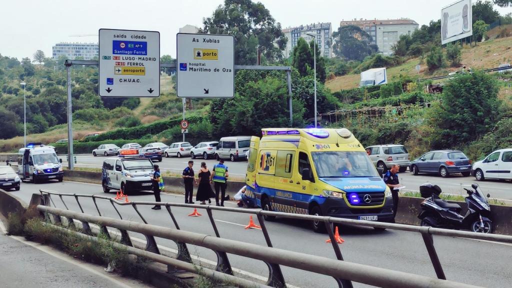Accidente esta tarde en la entrada al túnel de Os Castros