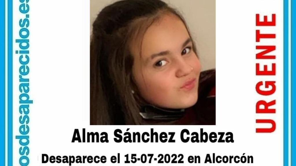 Alma Sánchez Cabeza, la menor de 13 años desaparecida en Alcorcón.