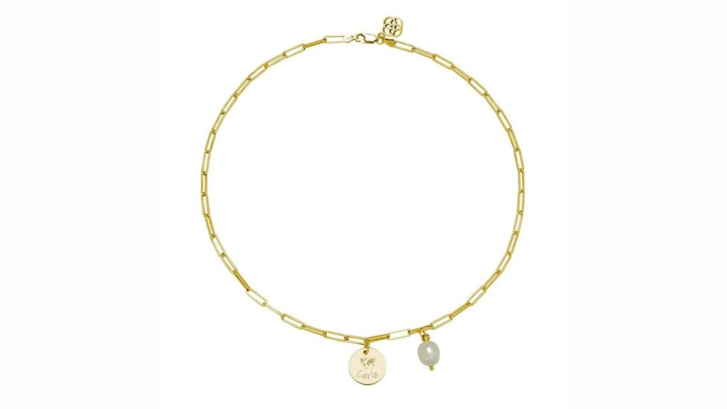 Gargantilla Shell con perla cultivada barroca.