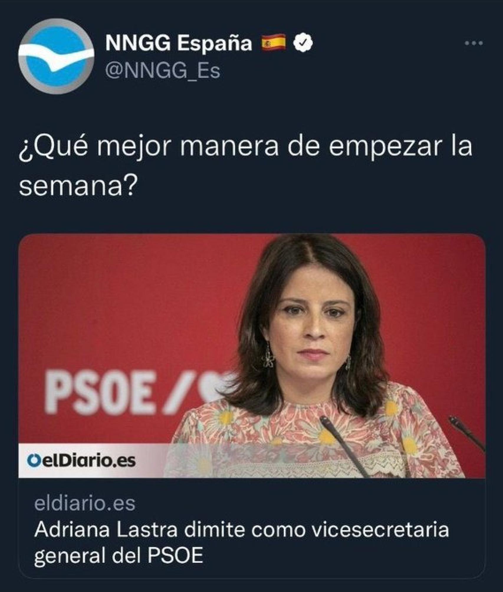 El tuit que Nuevas Generaciones ha eliminado.