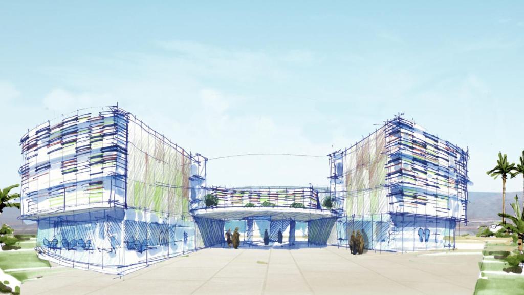 Uno de los edificios complementarios.