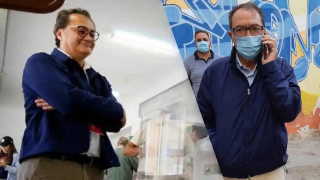 El portavoz del PSOE de Alicante, Francesc Sanguino, y el exsenador Ángel Franco.