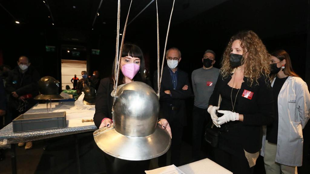 Un instante durante la presentación de la exposición 'Gladiadores'.