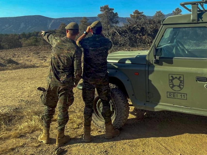 Relevo del Ejército en el incendio forestal de Monsagro
