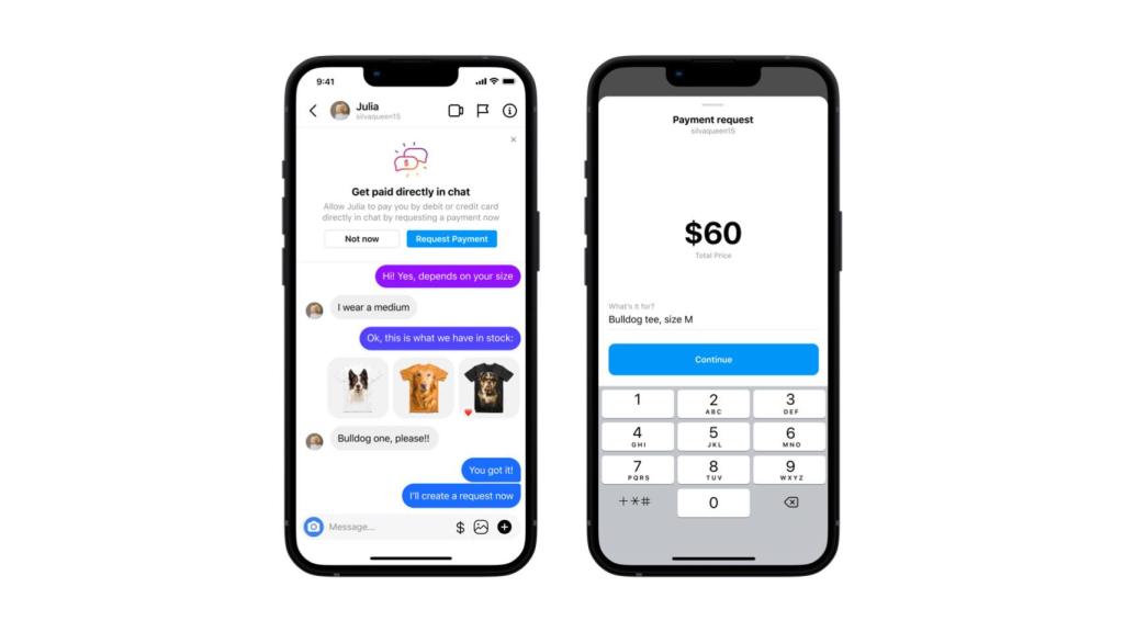 Función de pagos de Instagram.
