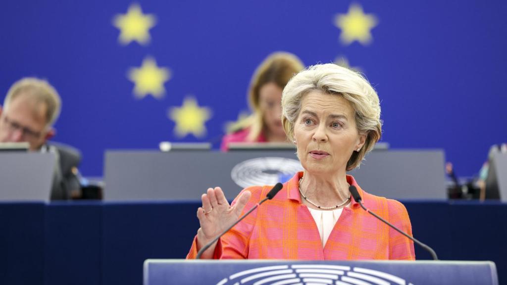 La presidenta Ursula von der Leyen, durante su última comparecencia en la Eurocámara