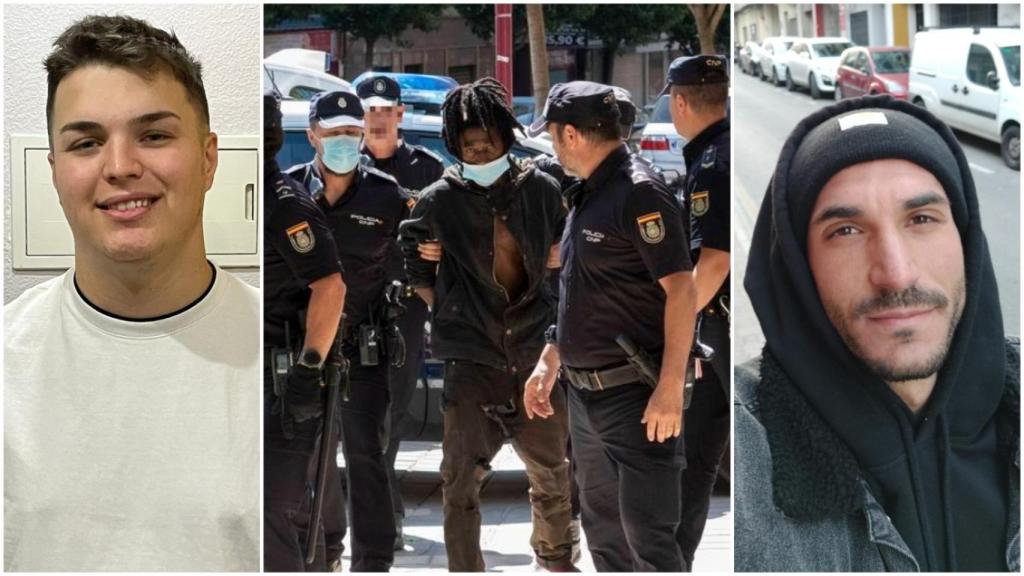 A la izquierda Juan de Dios, en el centro el detenido y a la derecha Juan Valdivia.