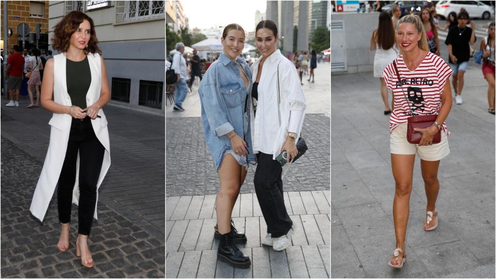Ayuso, Vicky Martín Berrocal con Alba, y Anne Igartiburu este miércoles en los aledaños del WiZink Center.