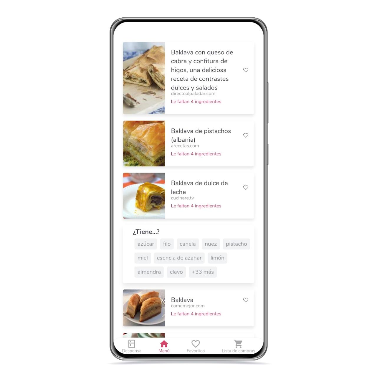 Recetas en Supercook