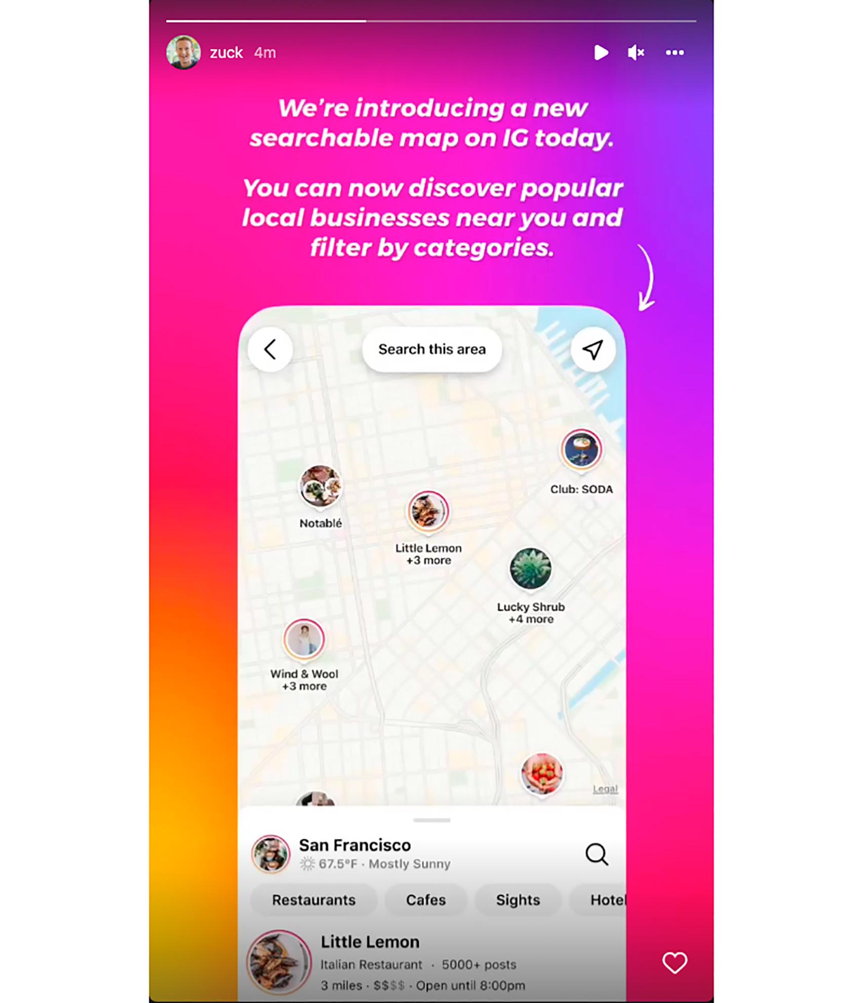 El mapa dinámico de Instagram