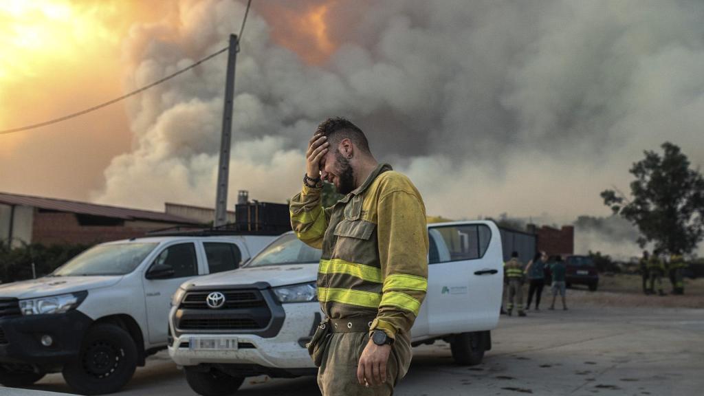Un brigadista abatido ante el avance de las llamas en Losacio