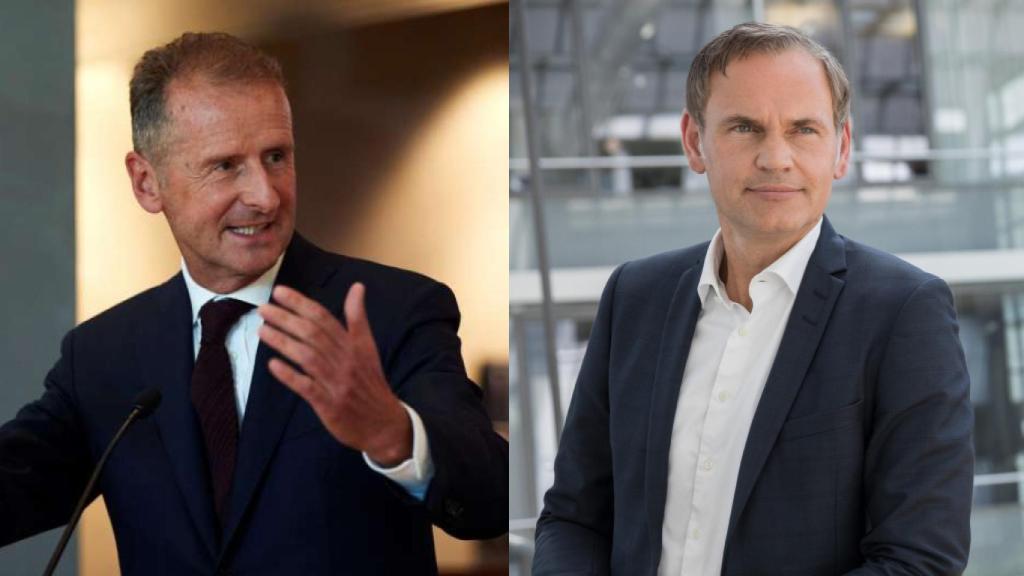 Herbert Diess (izquierda) deja su puesto al frente del grupo Volkswagen a Oliver Blume (derecha).