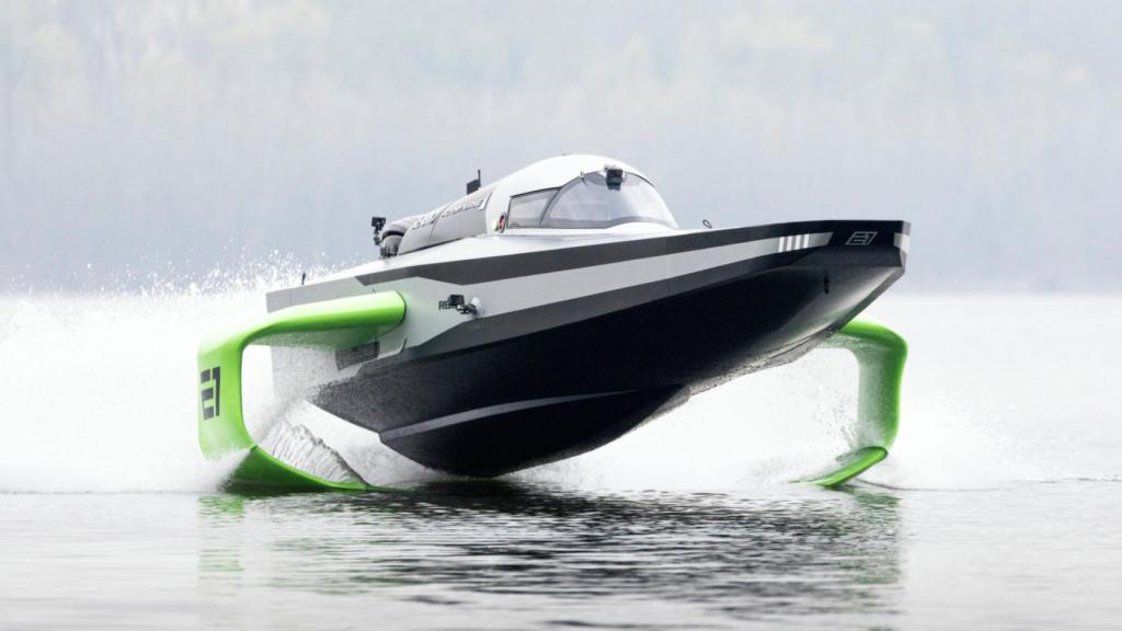 El hidroala eléctrica Racebird en acción