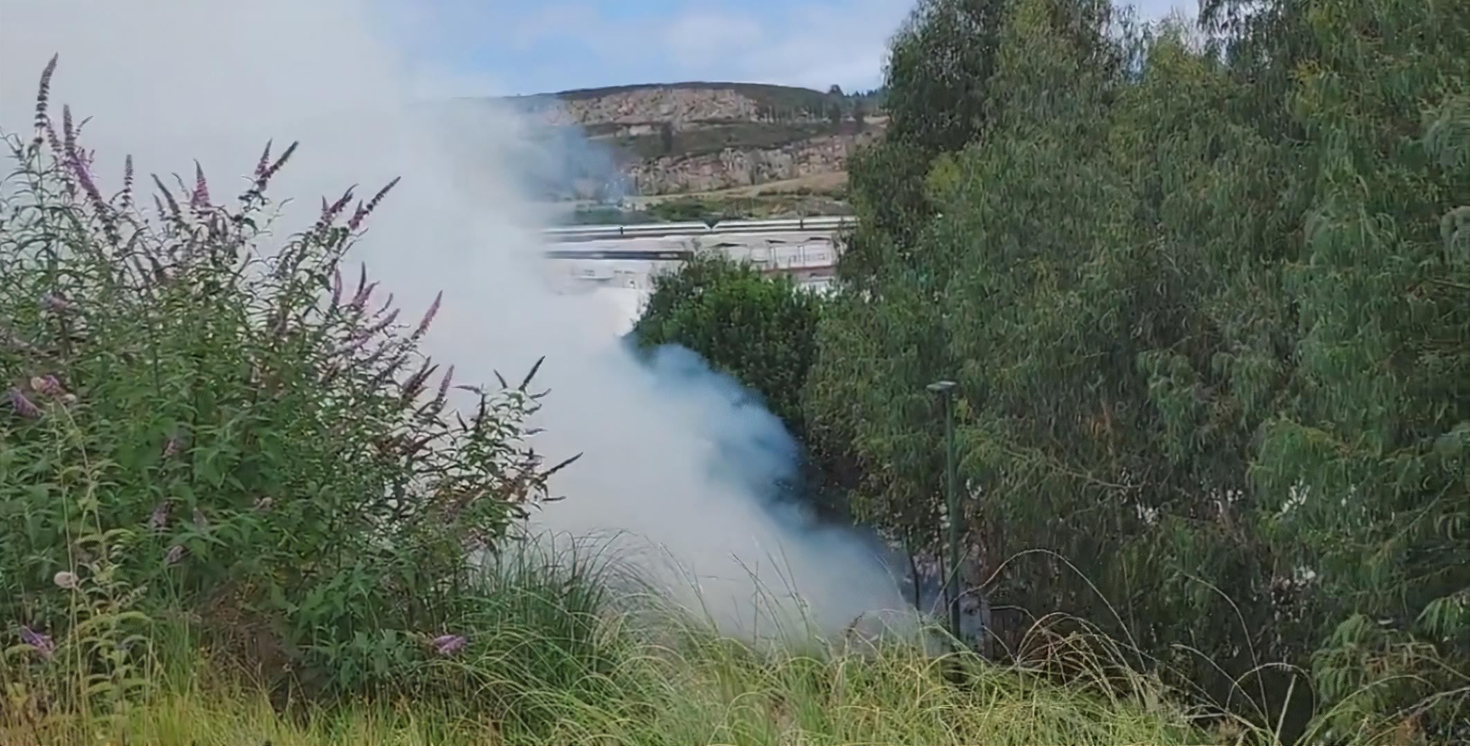 Incendio en las inmediaciones del Parque de Novo Mesoiro.