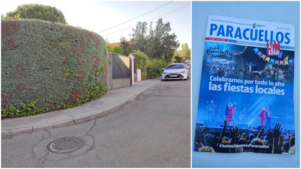 A la izquierda, la esquina donde el trabajador cayó desplomado y, a la derecha, la revista que repartía antes de morir.