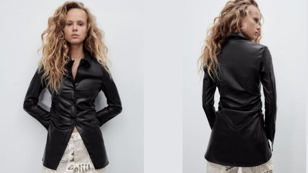 Sobrecamisa efecto piel de las rebajas de Zara