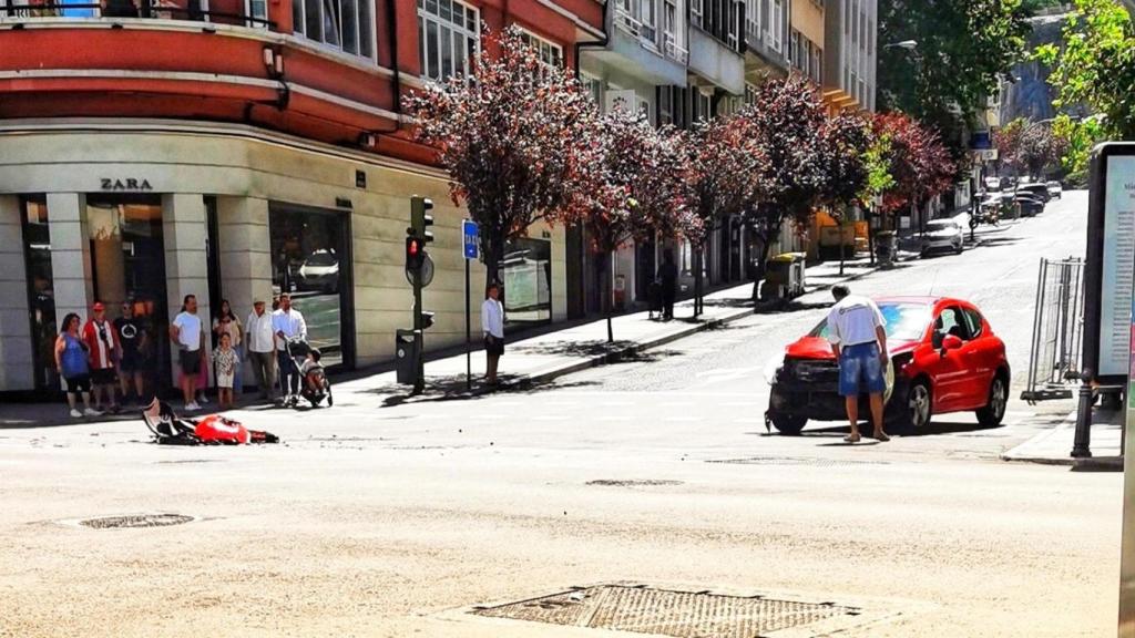 Imagen del coche que se vio implicado en el accidente.