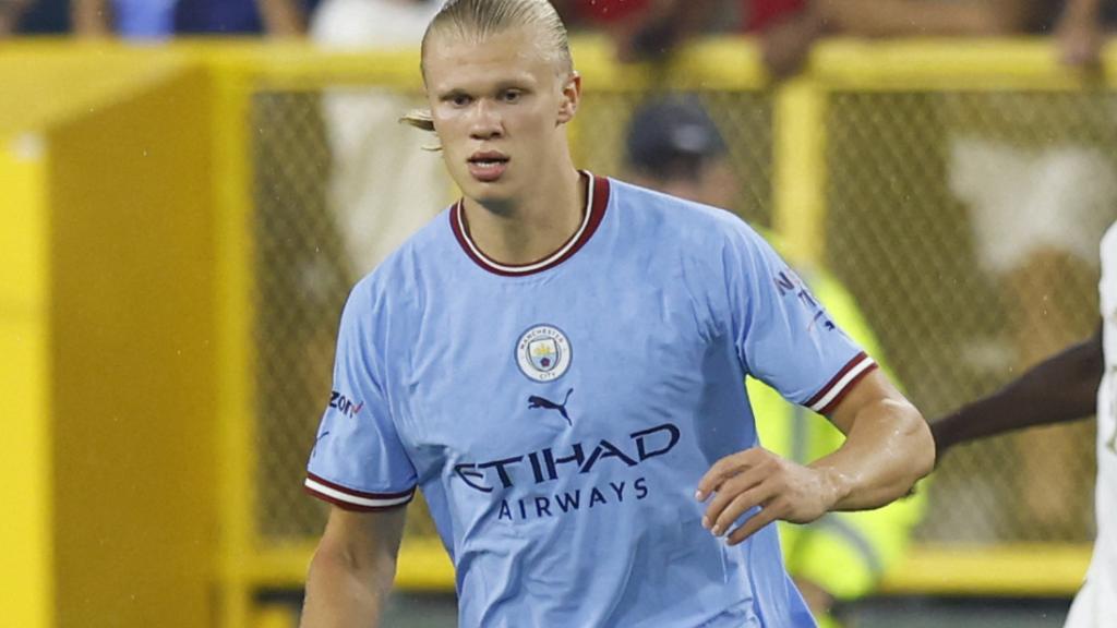 Erling Haaland, en su debut con el Manchester City