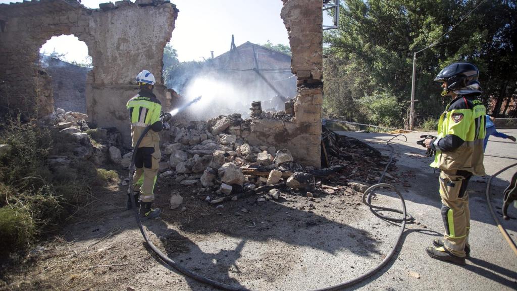 Efectos del incendio del día ayer en varios pueblos de la comarca de Arlanza