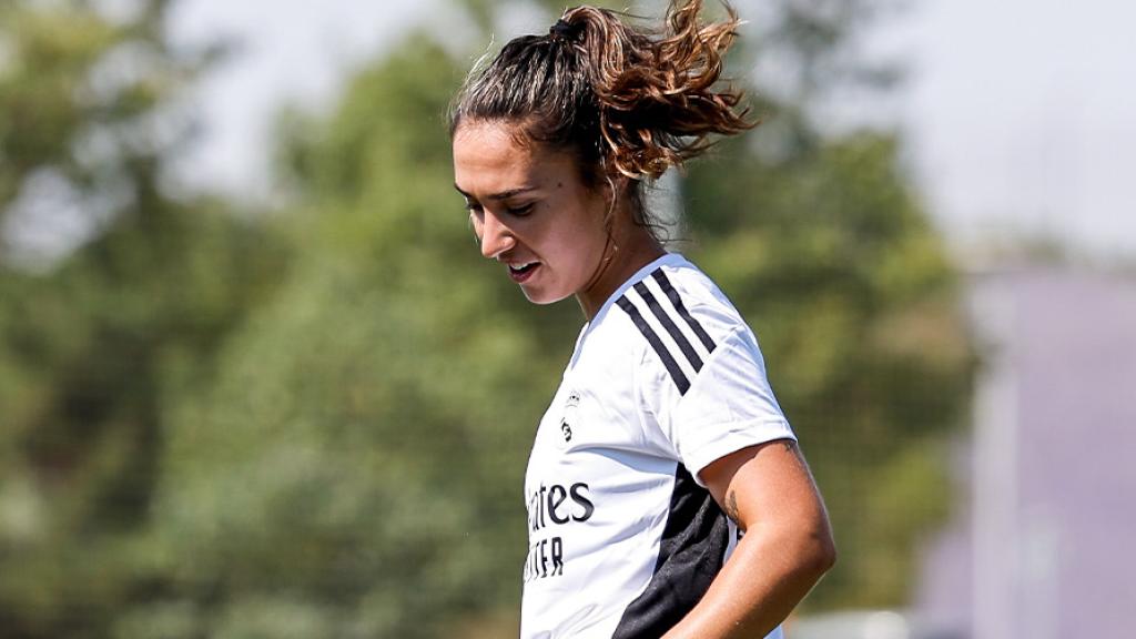 Nahikari García, en un entrenamiento del Real Madrid Femenino