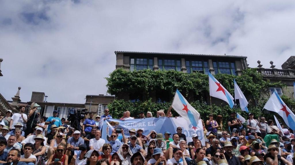 Movilización del SL en Compostela este lunes.
