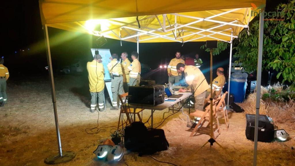 Puesto de mando del incendio de Malagón (Ciudad Real)