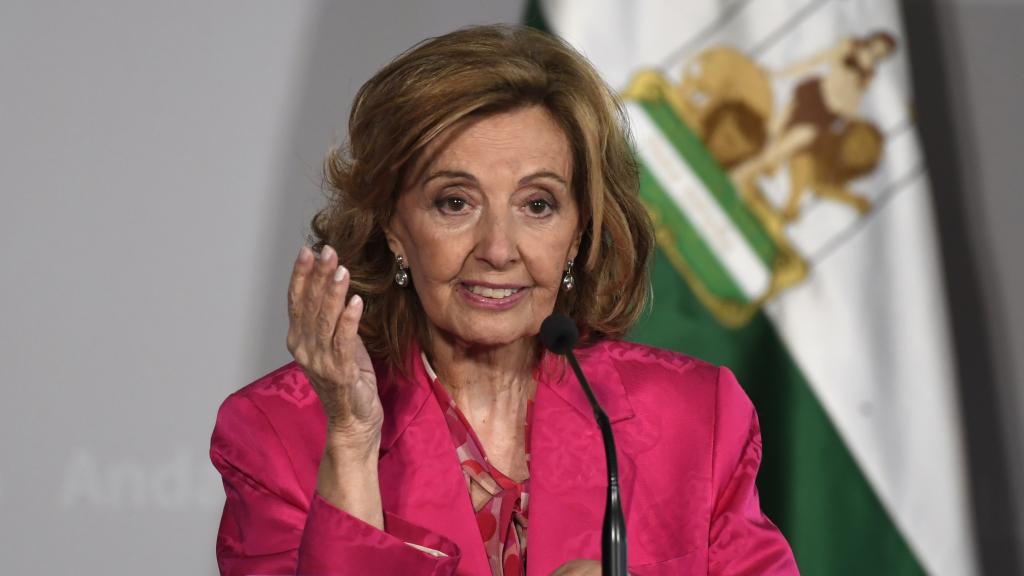 Teresa Campos, el pasado mes de marzo tras recibir un premio en Sevilla.