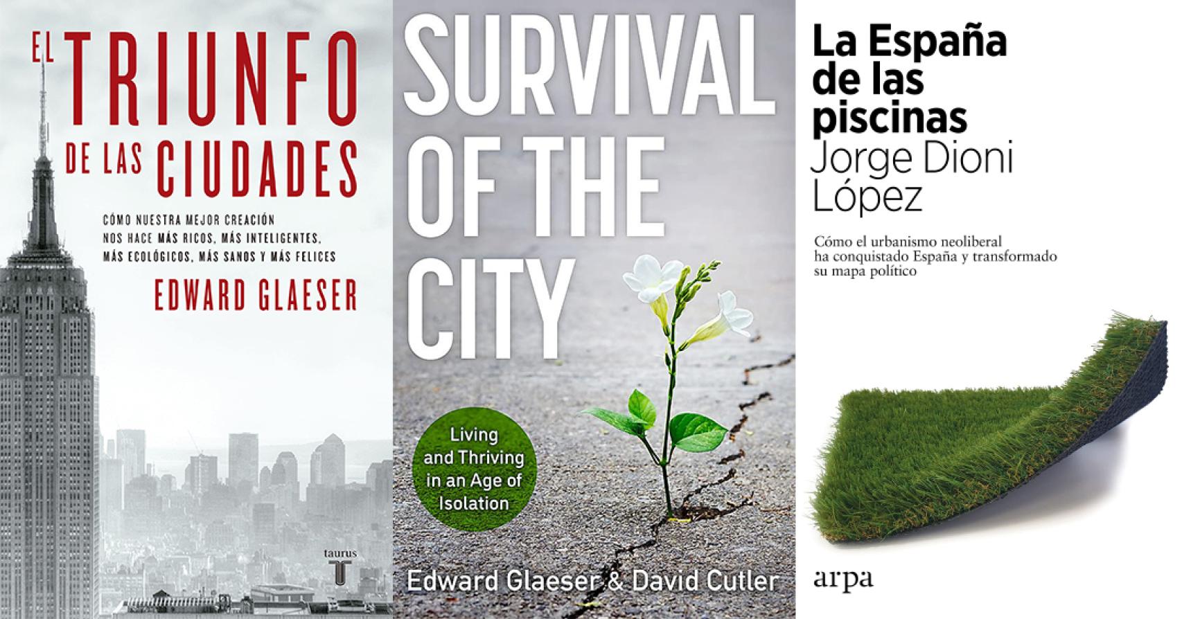 Portadas de los últimos libros de Edward Glaeser y Jorge Dioni López