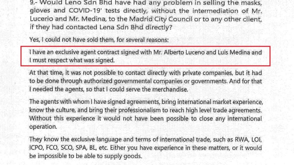 Fragmento del 'e-mail' remitido al Juzgado de Instrucción 47.