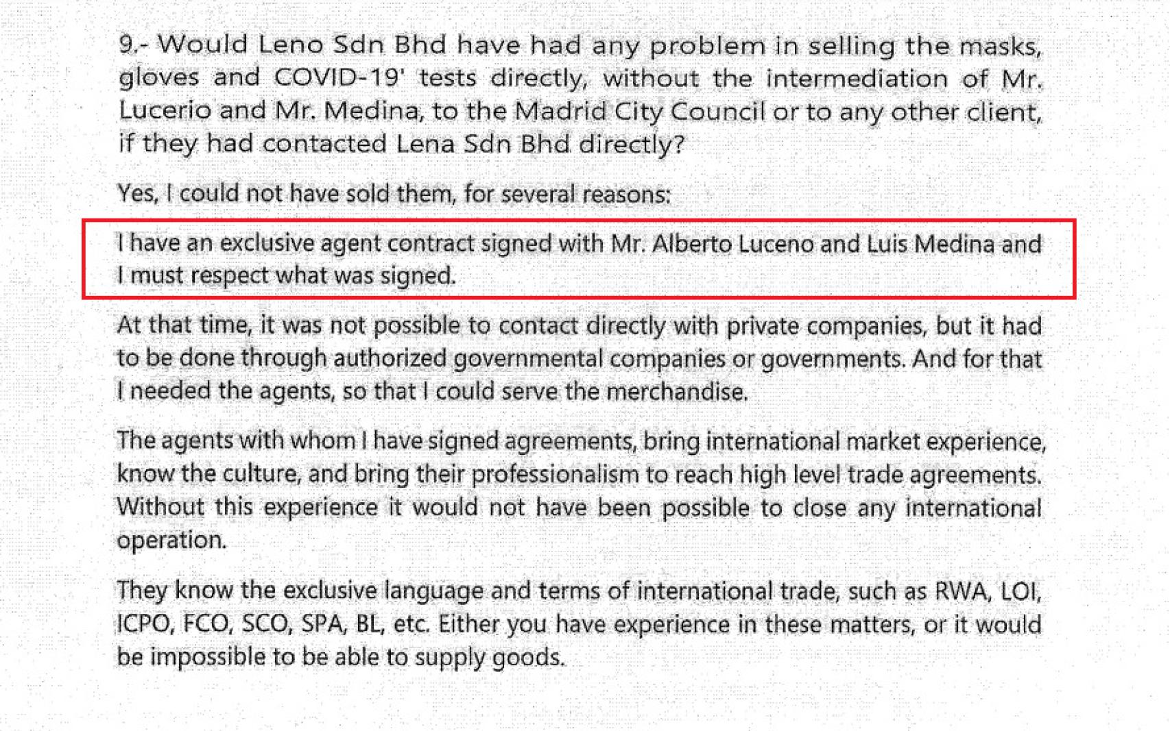 Fragmento del 'e-mail' remitido al Juzgado de Instrucción 47.