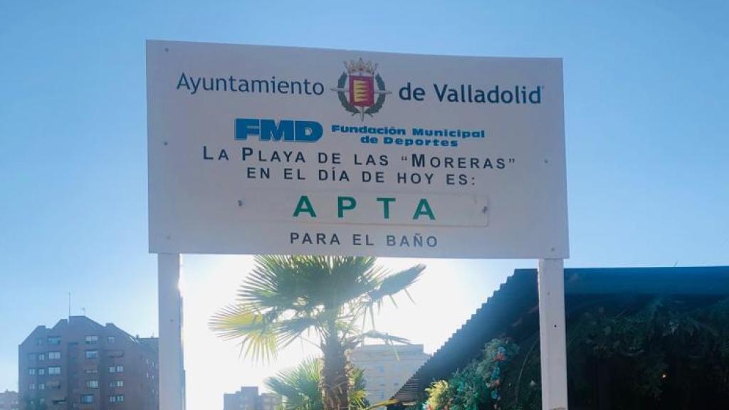 Cartel playa de las Moreras en Valladolid
