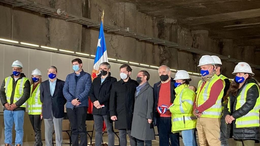 El presidente de Chile, Gabriel Boric, durante la inauguración de AVO I el pasado sábado.