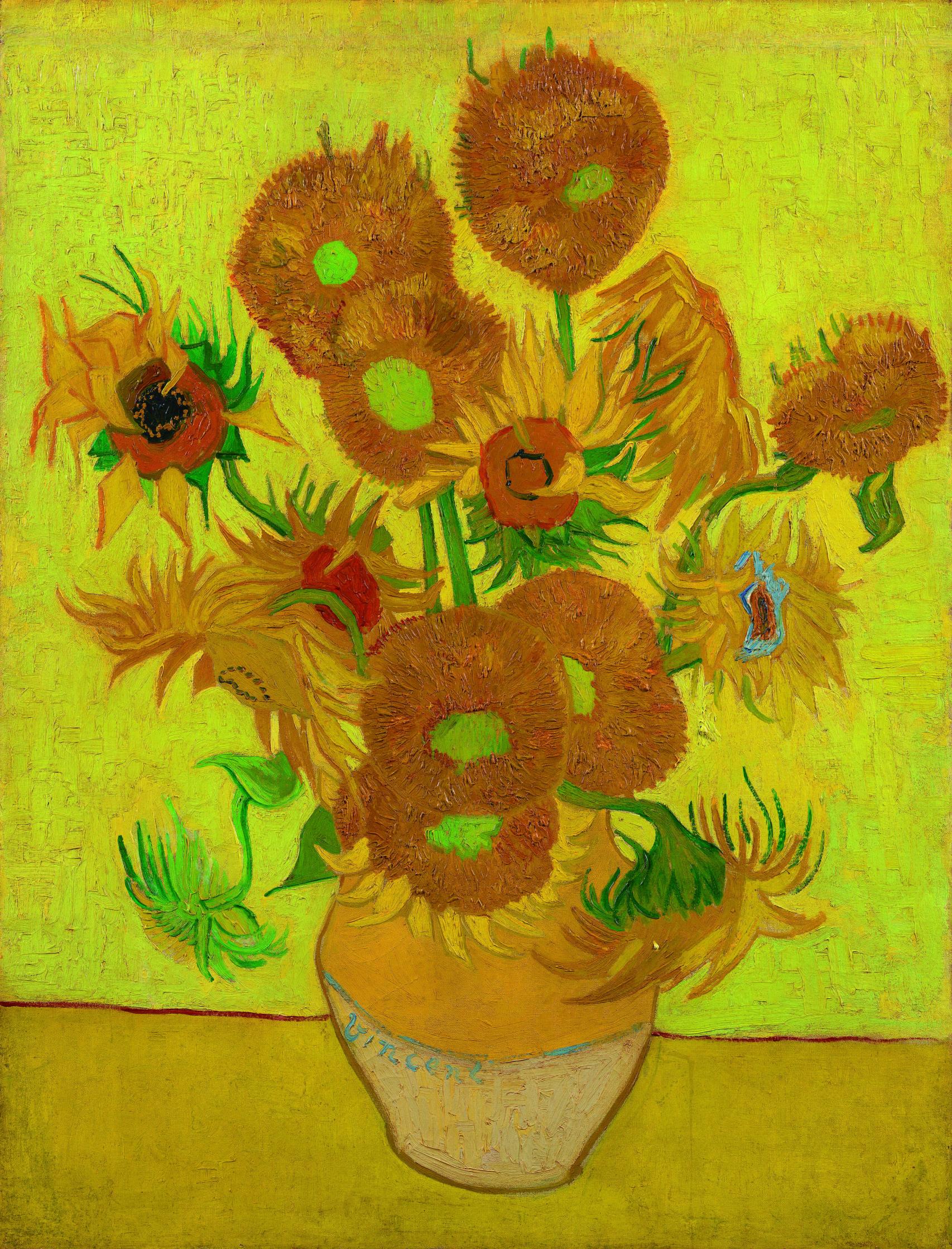 Vincent van Gogh, 'Jarrón con catorce girasoles', 1888, National Gallery, Londres