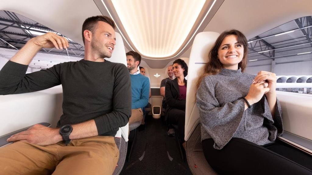 Interior con del Lilium Jet con la configuración de 6 asientos traseros