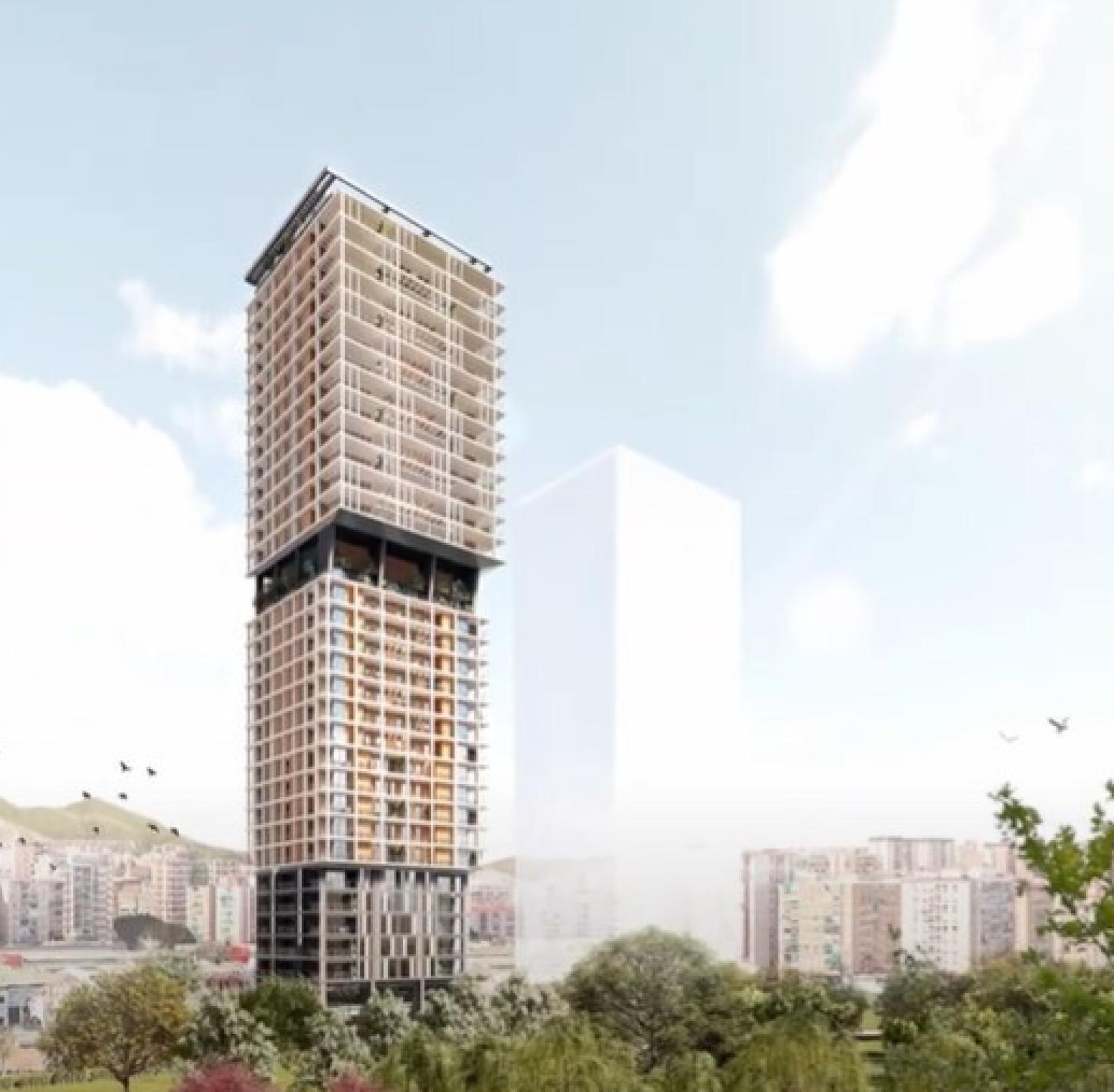 Trabajo de Carlos Lamela por encargo de Exxacom para una de las torres de Repsol.