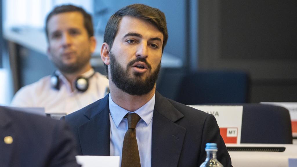 El vicepresidente de la Junta, Juan García-Gallardo, durante su intervención ante el Comité de las Regiones, el pasado 30 de junio.